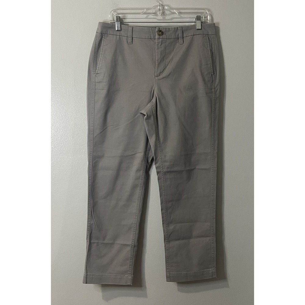 J.CREW Petite High-rise Girlfriend Chino Pant Size 10P Gray NEW Casual AD217
